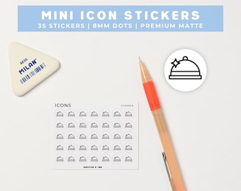 Dinner Planner Stickers | Evening Meal, Food Prep, Date Night Mini Icon Sticker Sheet