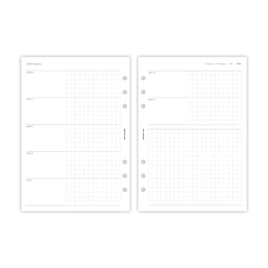 Feuillets d'agenda hebdomadaires A5 | Reliure à 6 anneaux Filofax | Une semaine sur deux pages image 4