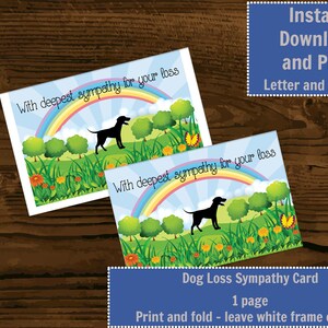 Carta di simpatia per la perdita di un cane stampabile - Perdita di un animale domestico - Download digitale istantaneo