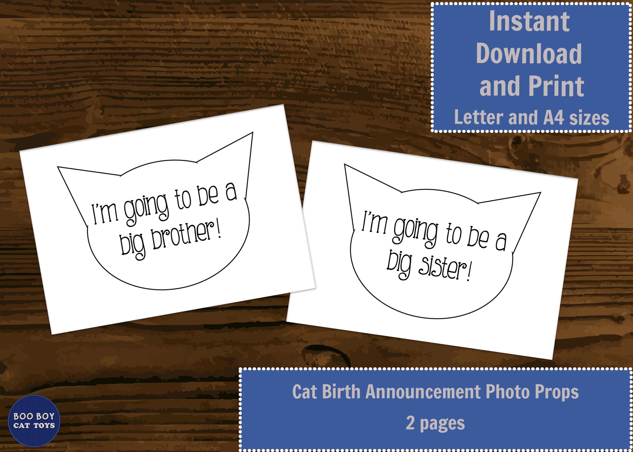 Printable Birth Announcement Photo Props | 6 Different Color Themes | Instant Digital Download