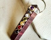Beautiful 7 Chakra Red Jasper Stone Crystal 6 Faceted Double Point Pencil Necklace Pendant