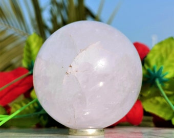 Esfera de Cristal Petalita Branca de 60 mm para Cura e Metafísica