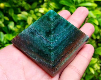 Beautiful 50MM Green Kyanite Stone Healing Charged Metaphysical Egyptian Pyramid Valentine's Gift