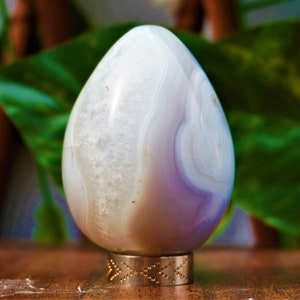 Rare   65MM | White Lace Agate Stone Healing Metaphysical EGG Valentine's Gift