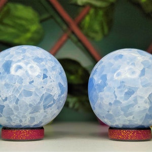 50MM Blue Calcite Stone Mineral Healing Metaphysical SPHERE BALL