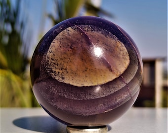 Beautiful 50MM  Rainbow Fluorite Quartz  Stone Metaphysical Sphere | Gift For Him / Her Valentine's Gift