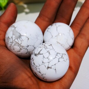 Large 50MM White Howlite Stone Metaphysical Sphere ball