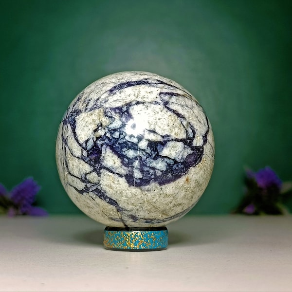 50MM / Azul Picasso Jaspe Piedra Minerales Metafísicamente Esfera Bola Regalo Regalo de San Valentín