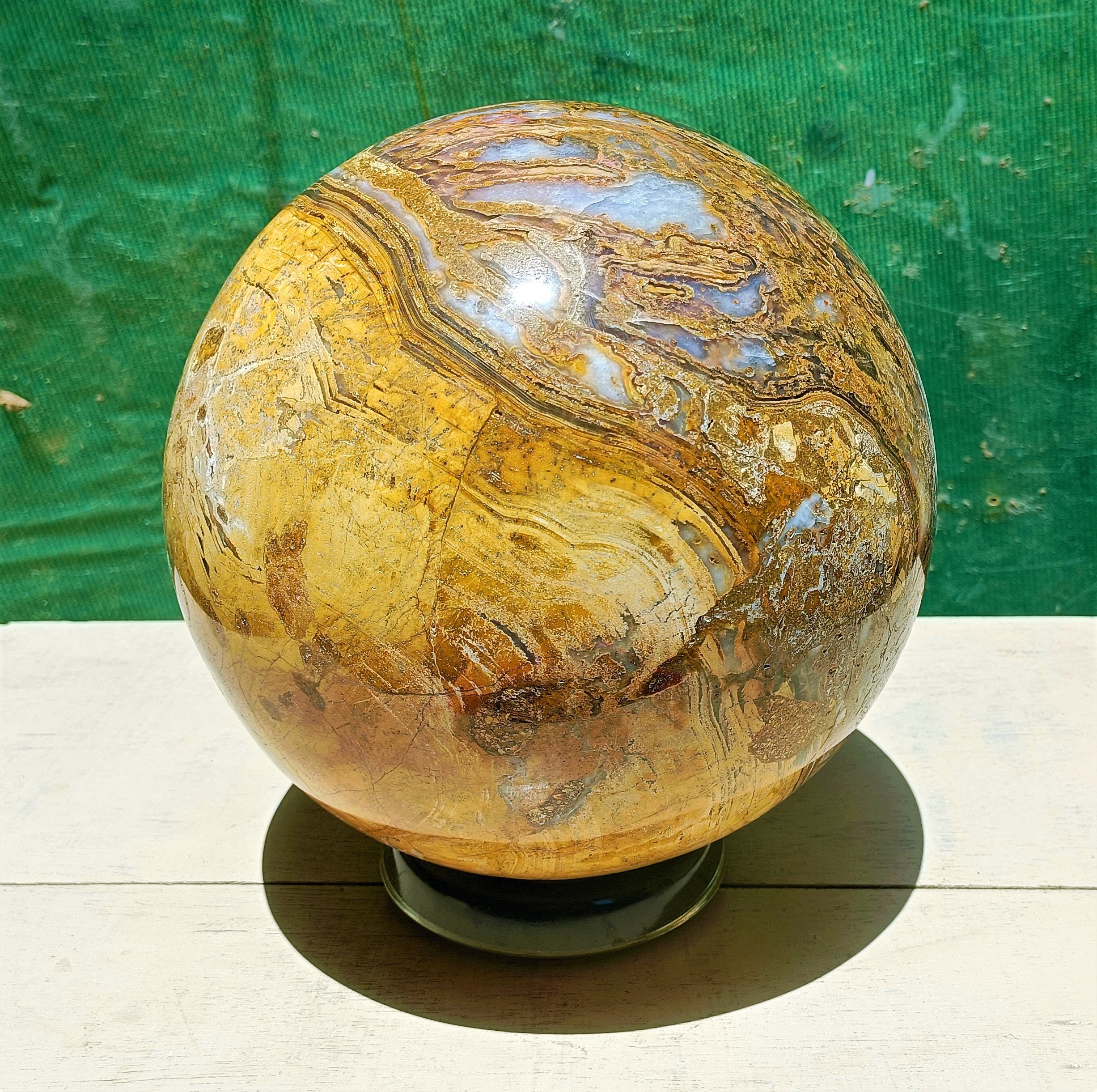 Rare Large 230MM 31.96 Lb Yellow Moss Agate Healing | Etsy