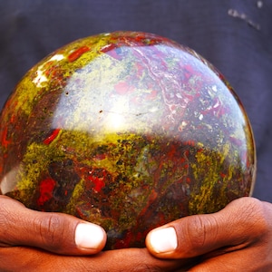 Large 170MM Red Dragon Bloodstone Healing Minerals Vibration Healing Metaphysical Sphere Ball
