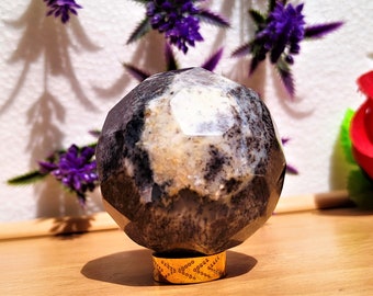 A+  55MM  Dendritic Opal Stone Metaphysical Faceted SPHERE BALL Valentine's Gift