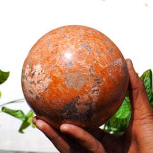Large 115MM | Peach Rosophia Stone Healing Metaphysical SPHERE BALL