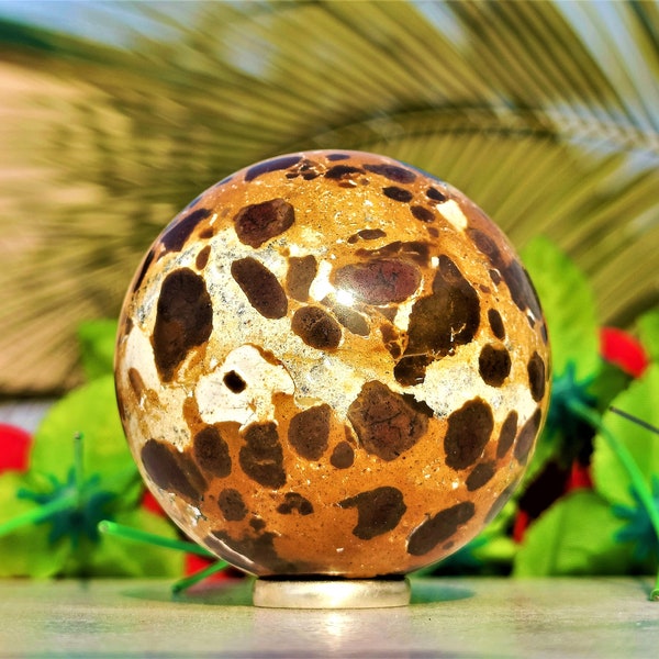 55MM   ~ Leopard Skin Jasper Stone Minerals Healing Metaphysical SPHERE BALL valentine's gift Valentine's Gift