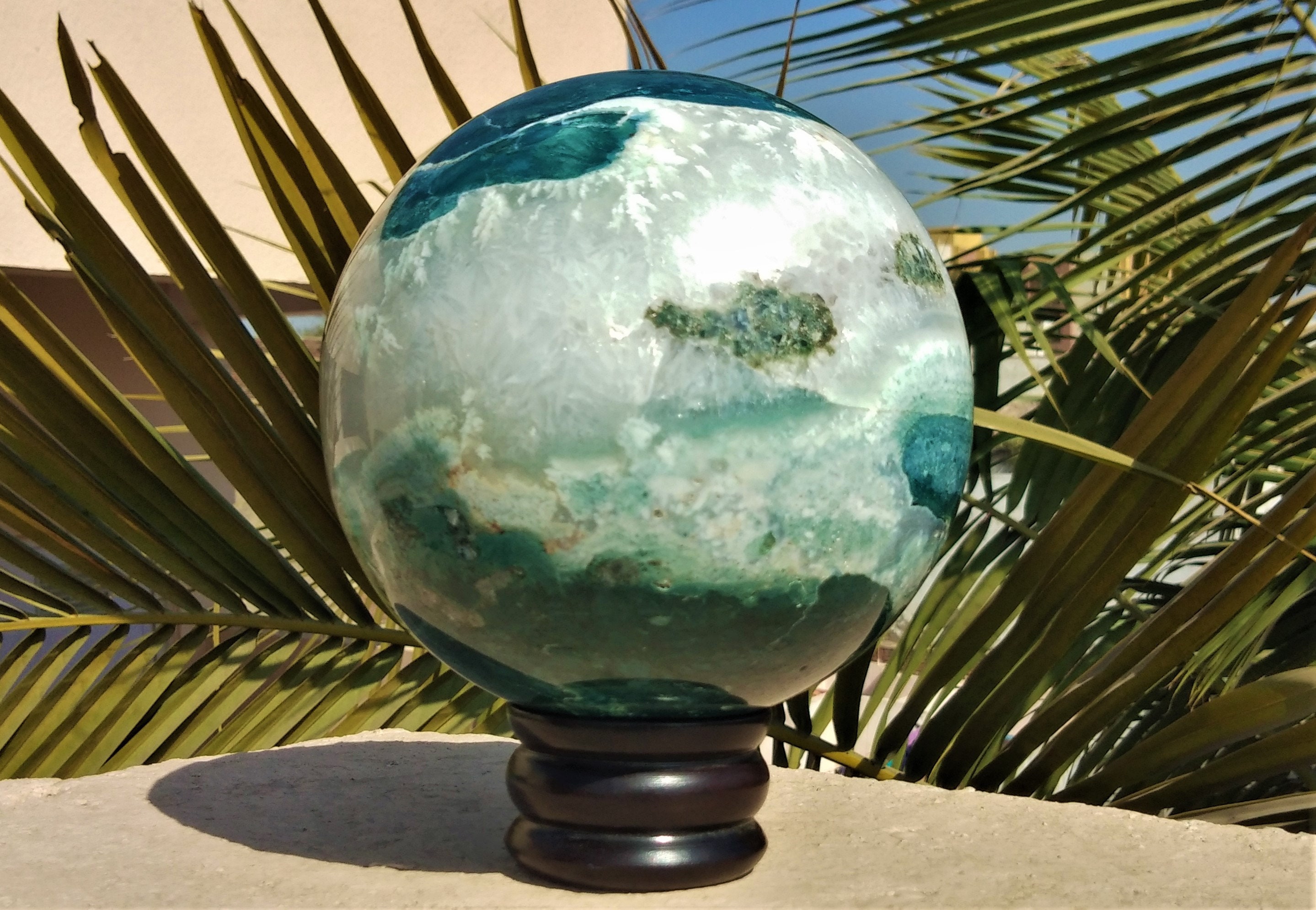 Beautiful Large 140MM 8.8 Lbs. Green White Moss Agate | Etsy