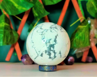 55MM | White Howlite Stone From Brazil Healing Metaphysical SPHERE BALL Gift Valentine's Gift