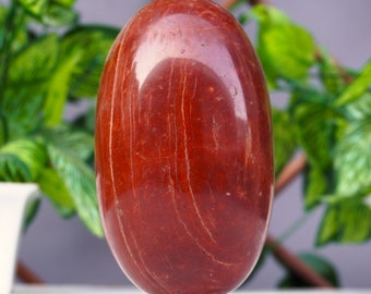 Large Red Jasper Lingam Stone: Healing Metaphysical Mineral (120MM)