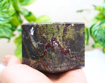 Large 50MM Red Dragon Bloodstone Healing Minerals Vibration Healing Metaphysical Cube