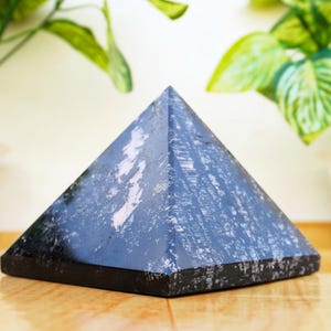 90MM Black Tourmaline Stone Healing Charged Metaphysical Egyptian Pyramid