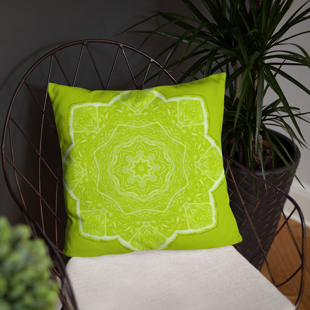 Large lime top green cushions