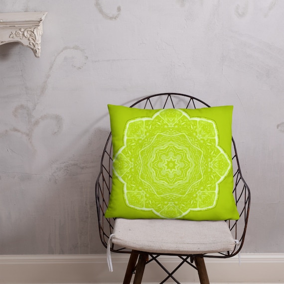 Large lime green cushions shop