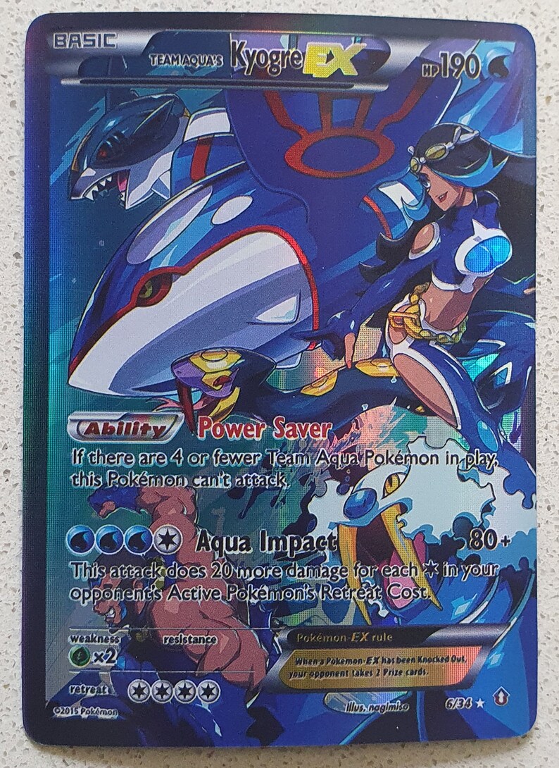 Pokemon Custom Orica U00a0primal Kyogre 4 Version Gx Trainer Supporter Gx M Ex Team Holo Foil Proxy Mega V Max Toys Games Card Games Aloli Ru