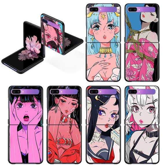 Anime Aesthetic Girl Case Samsung Galaxy Z Flip4 Z Flip 4 Z Etsy