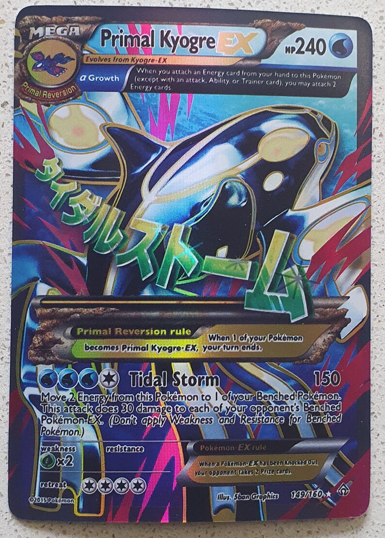 Pokemon Custom Orica U00a0primal Kyogre 4 Version Gx Trainer Supporter Gx M Ex Team Holo Foil Proxy Mega V Max Toys Games Card Games Aloli Ru