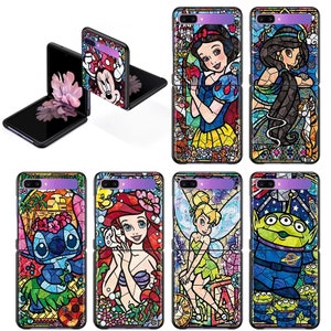 Mosaic Stitch Princess Case Samsung Galaxy Z Flip 4 Z Flip4 Z Flip 4 Z Flip3 Z Flip 3 Z 6.7" 5G Black PC Hard Phone Cover Segmented Protect