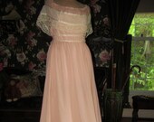 Dreamy Peach Glow Gunne Sax Vintage 1970s Prairie Peasant Maxi Dress