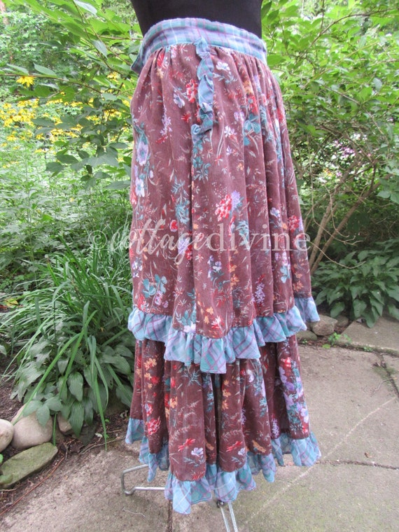 GUNNE SAX Autumn Lily Floral Brown Ruffled Gunnie… - image 7