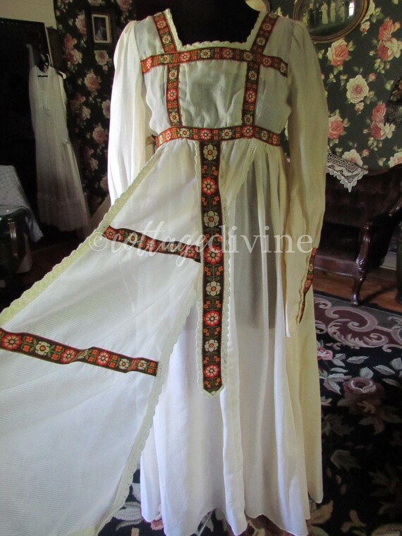 GUNNE SAX Vintage 1970s Embroidered Folk Prairie … - image 2