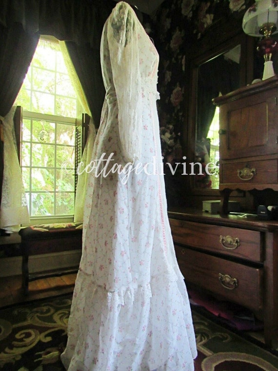 Vintage SIZE 13 Gunne Sax Style Pretty PINK ROSE … - image 9