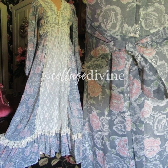 Rare Sz 13 Fairy Tale Romance Roses Gunne Sax Vin… - image 1