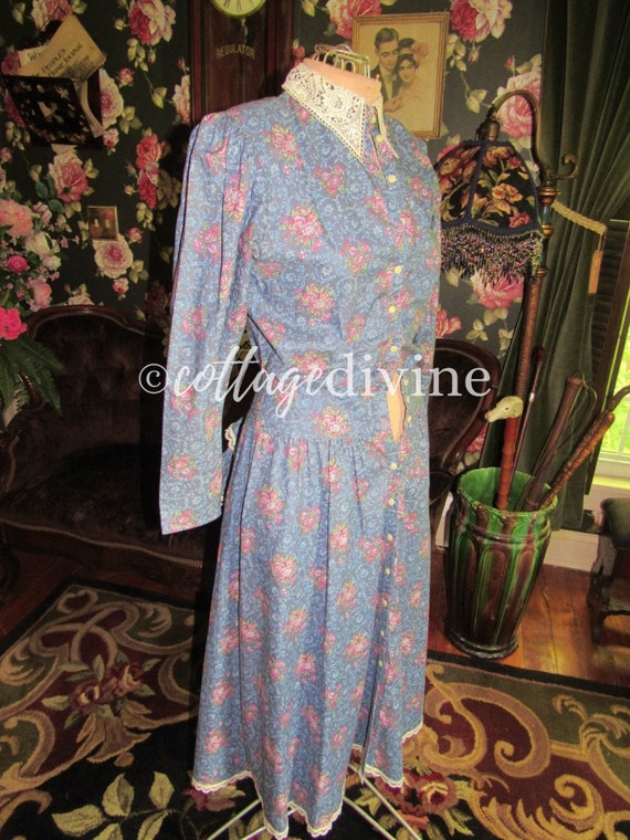 Gunne Sax Victorian Vintage 1970s Calico Prairie … - image 3