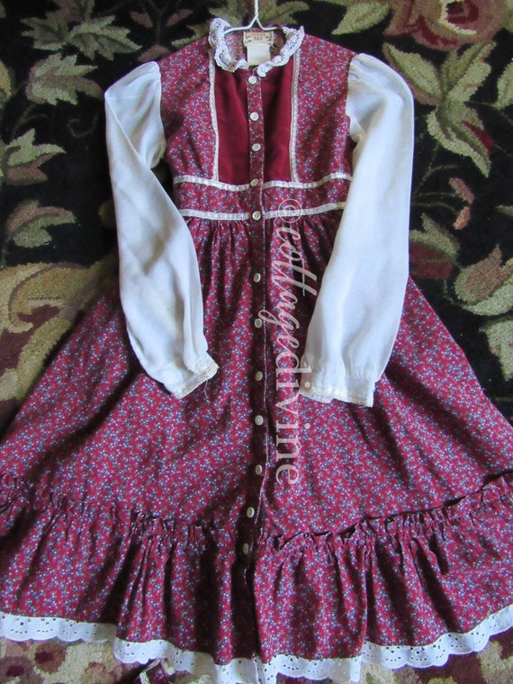 Girl's GUNNE SAX Velvet Bodice Jeunes Filles Vint… - image 1