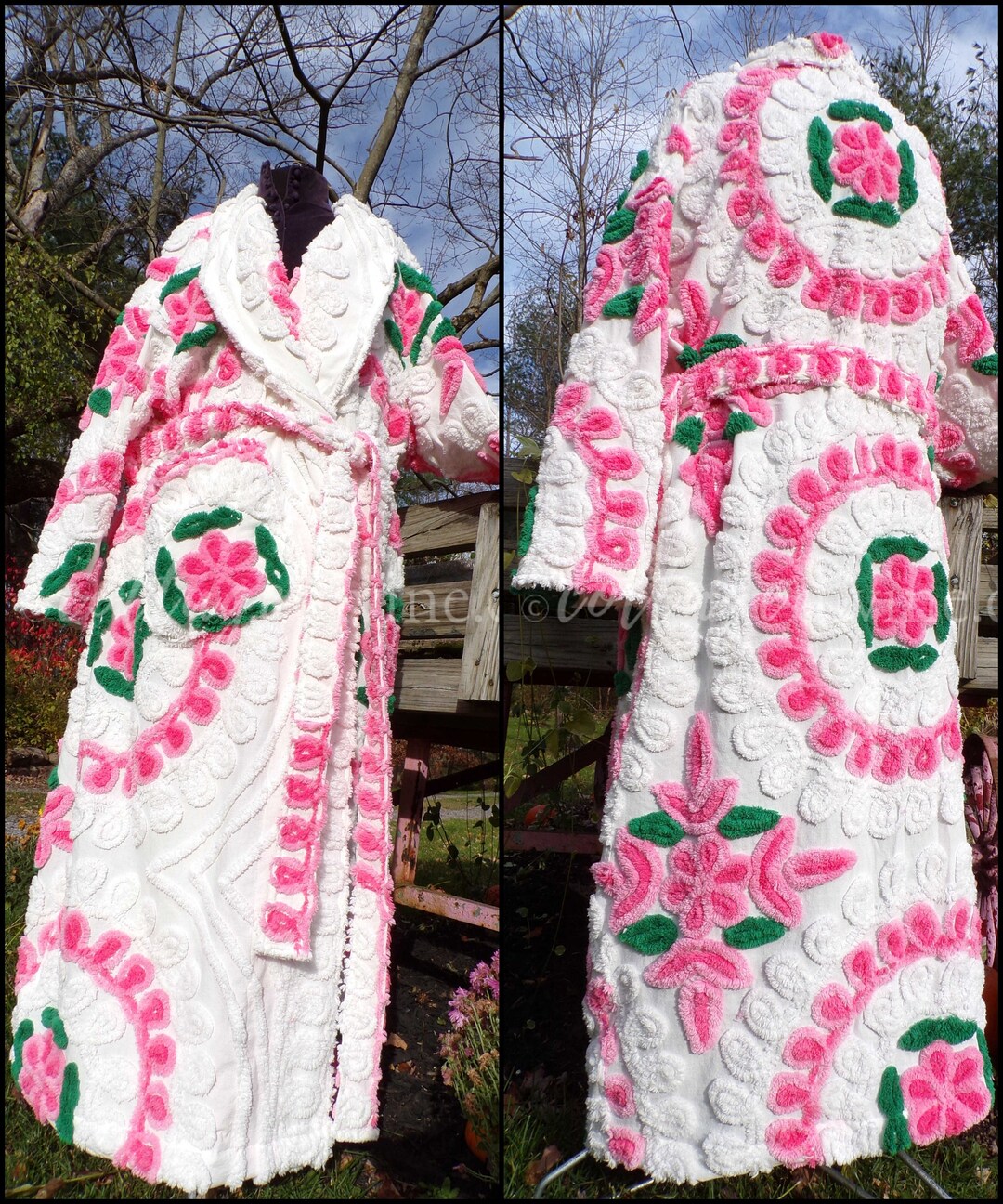 Plus Size Chenille Robe the Nanny Style Bathrobe Designed From Fluffy Plush Wedding Cake Vintage