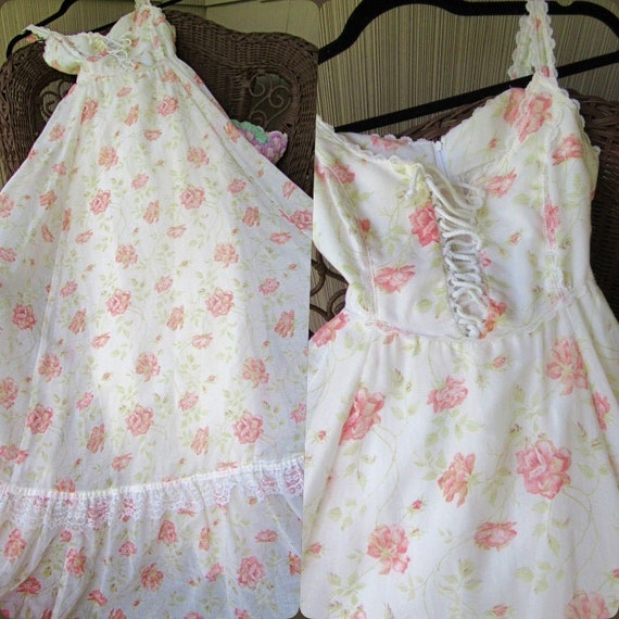 Gunne Sax Summer Peony Rose Sleeveless Vintage 197