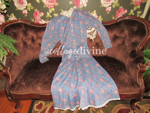 Gunne Sax Victorian Vintage 1970s Calico Prairie … - image 2