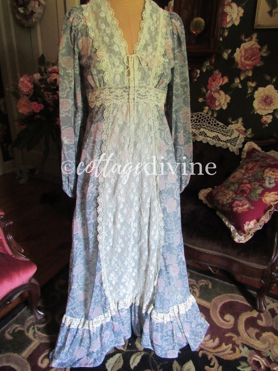 Rare Sz 13 Fairy Tale Romance Roses Gunne Sax Vin… - image 3