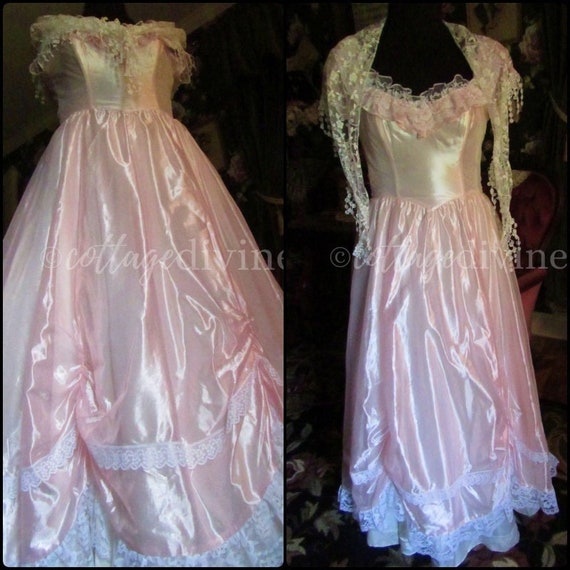GUNNE SAX Cinderella Pink Princess Vintage Dress … - image 1