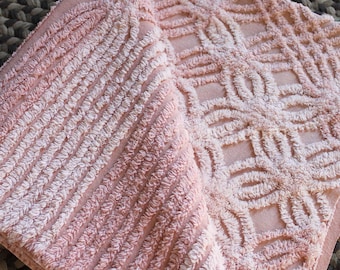 Tonal Pink Vintage Chenille Quilt Fabric, 23x24" Piece
