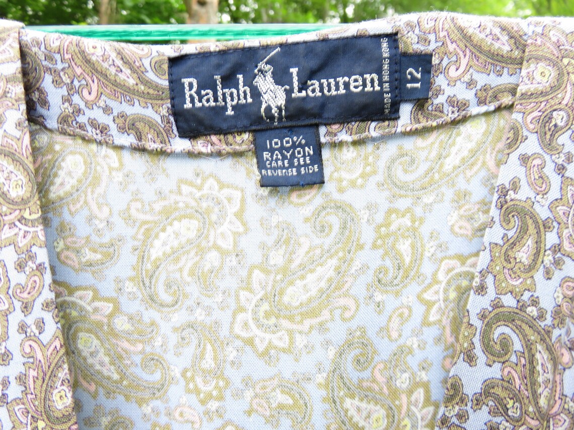 ralph lauren blue paisley dress