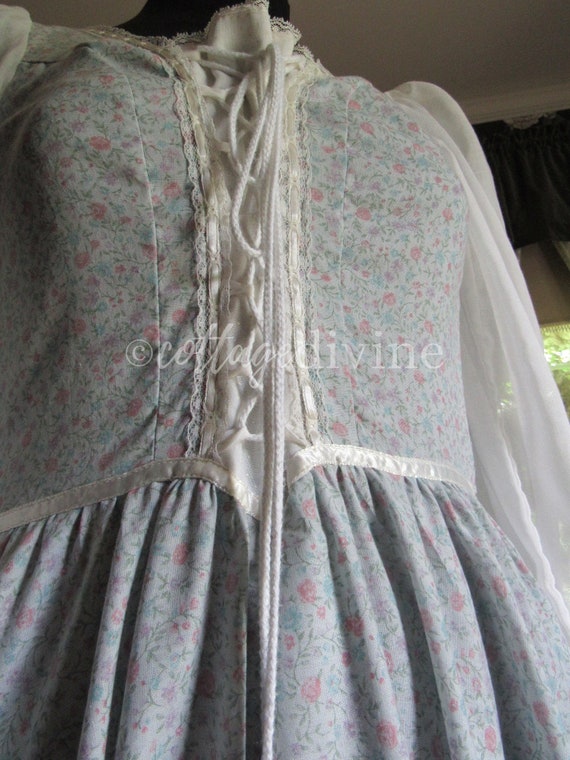 GUNNE SAX Starlight Dreamy Blue Calico Vintage 19… - image 4