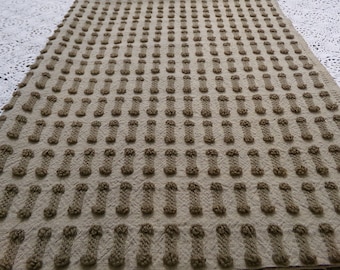 Boho Brown Barbells Vintage Chenille Bedspread Fabric 18x24"