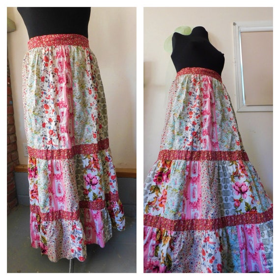 Vintage Patchwork Fantasy Mountain Artisans Ruffle