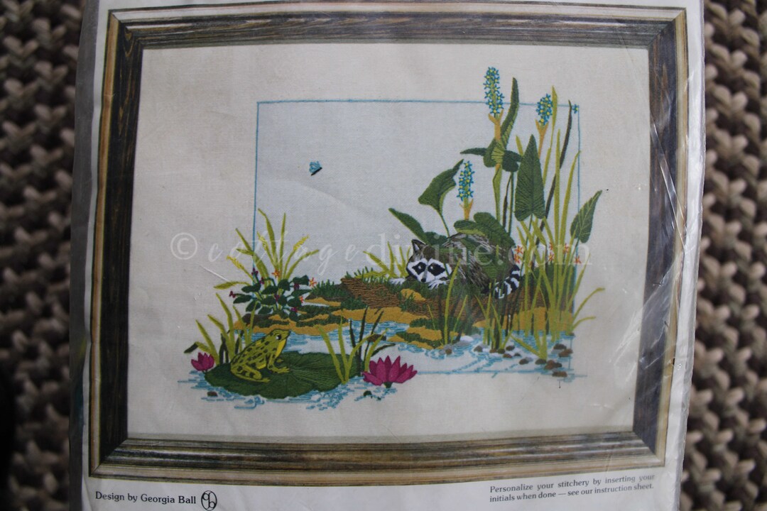 Kit De Broderie Timid Racoon – Bucilla 2174 – Scellé – Vintage USA
