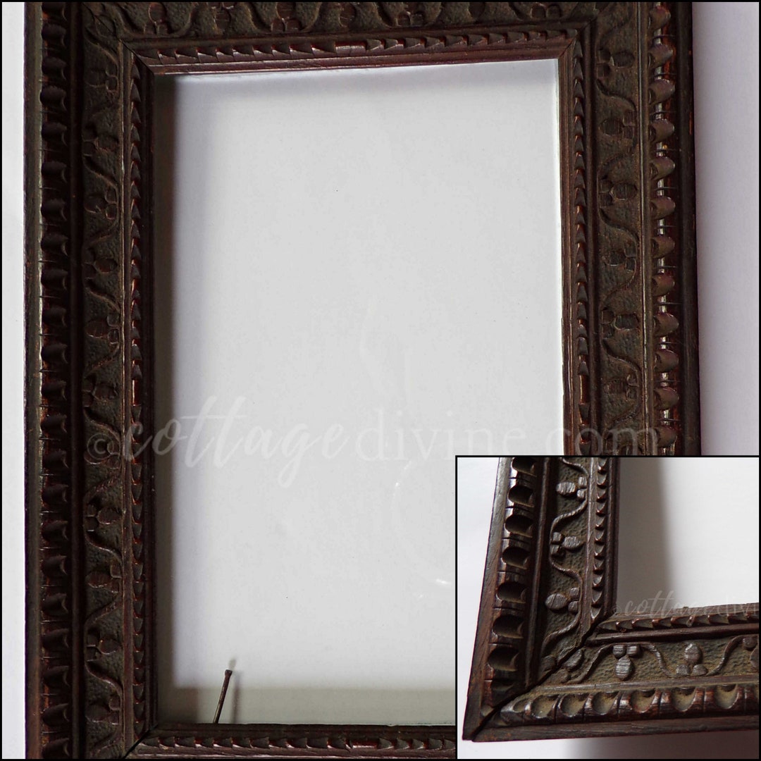 Antique Wood Picture Frame Vintage Victorian Style With Tiny Etsy