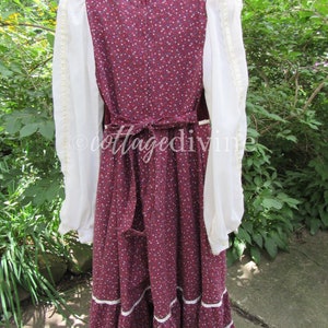 Vintage GUNNE SAX Velvet Corset 1970s Prairie Dress, Burgundy Tiny ...