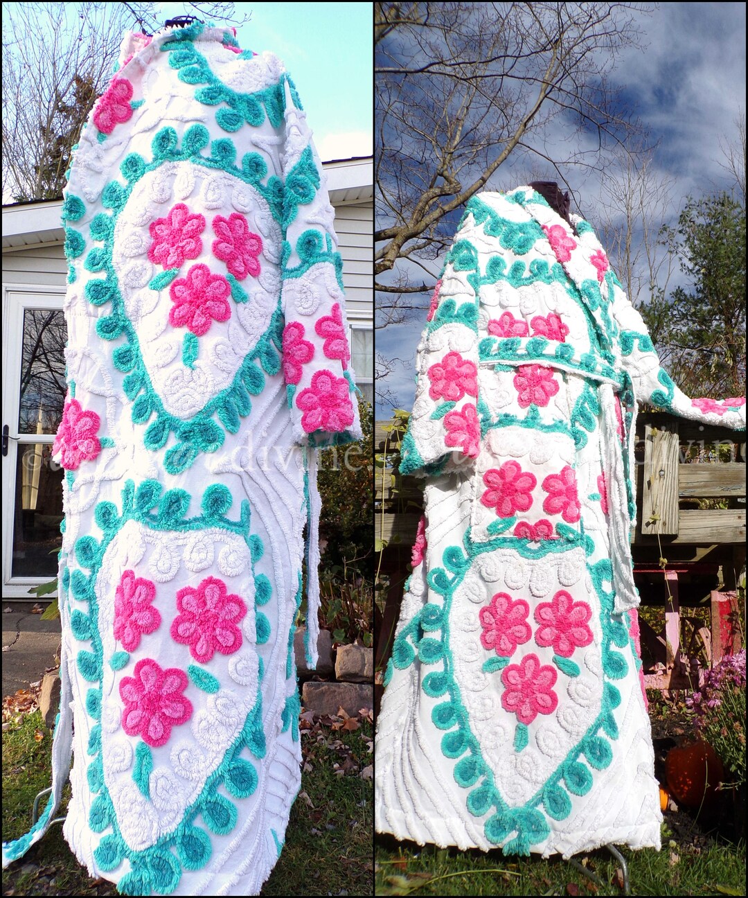 Plus Size Chenille Robe the Nanny Style Bathrobe Etsy