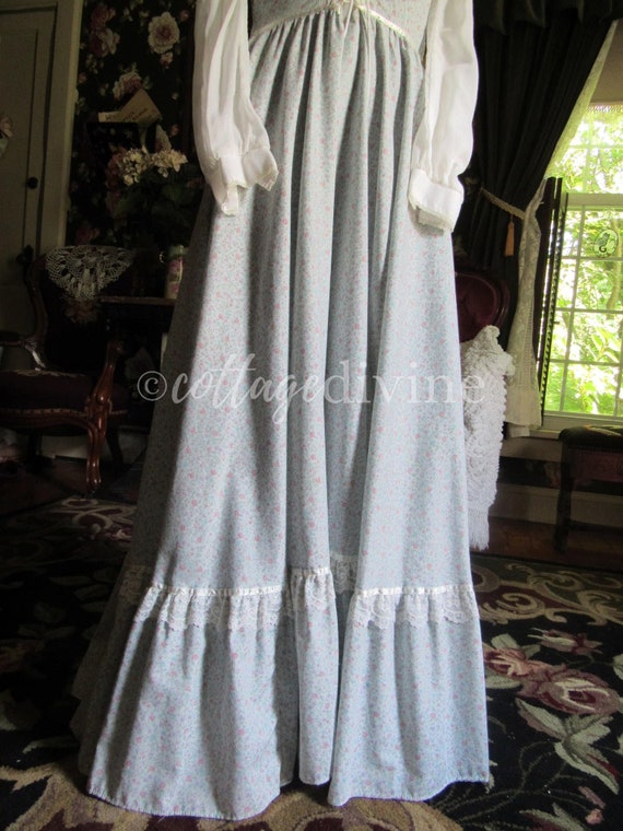 GUNNE SAX Starlight Dreamy Blue Calico Vintage 19… - image 7